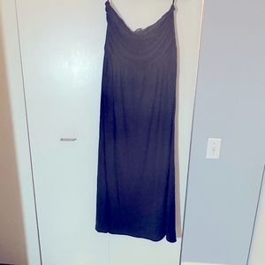 Fun strapless navy maxi with pockets